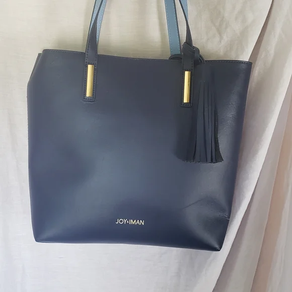 Joy & Iman Navy Tote with Tassel Accent - Picture 1 of 8